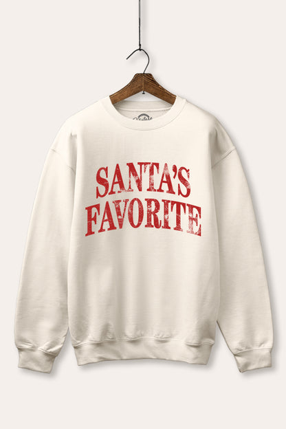 Santa's Favorite Stacked Graphic Fleece Sweatshirt