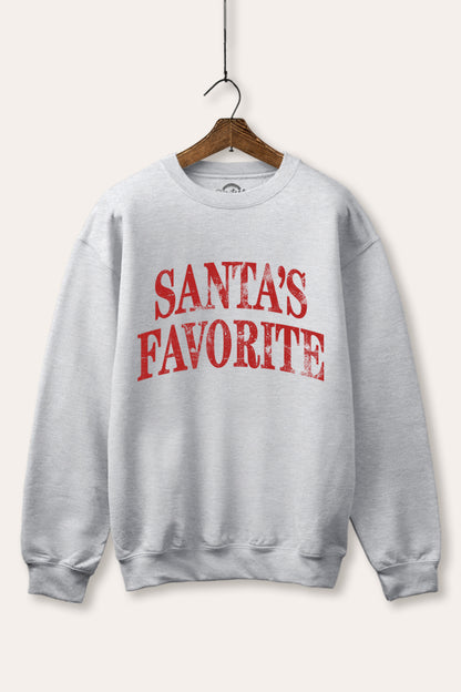 Santa's Favorite Stacked Graphic Fleece Sweatshirt
