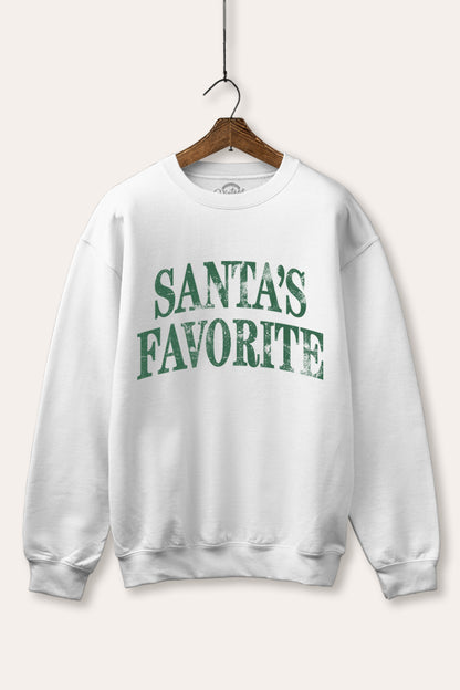 Santa's Favorite Stacked Graphic Fleece Sweatshirt