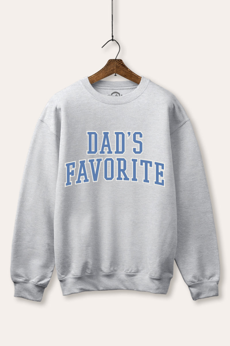 "dad's favorite" graphic fleece sweatshirt