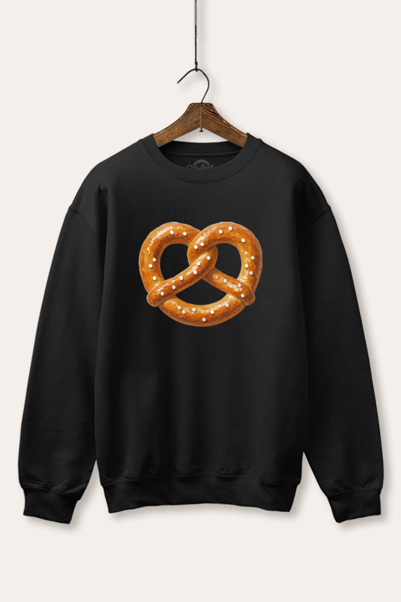 pretzel graphic fleece sweatshirt