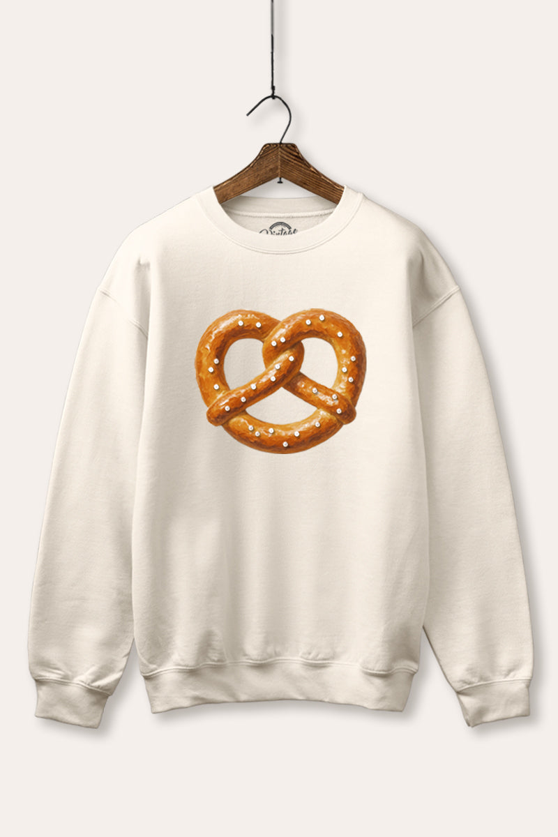 pretzel graphic fleece sweatshirt