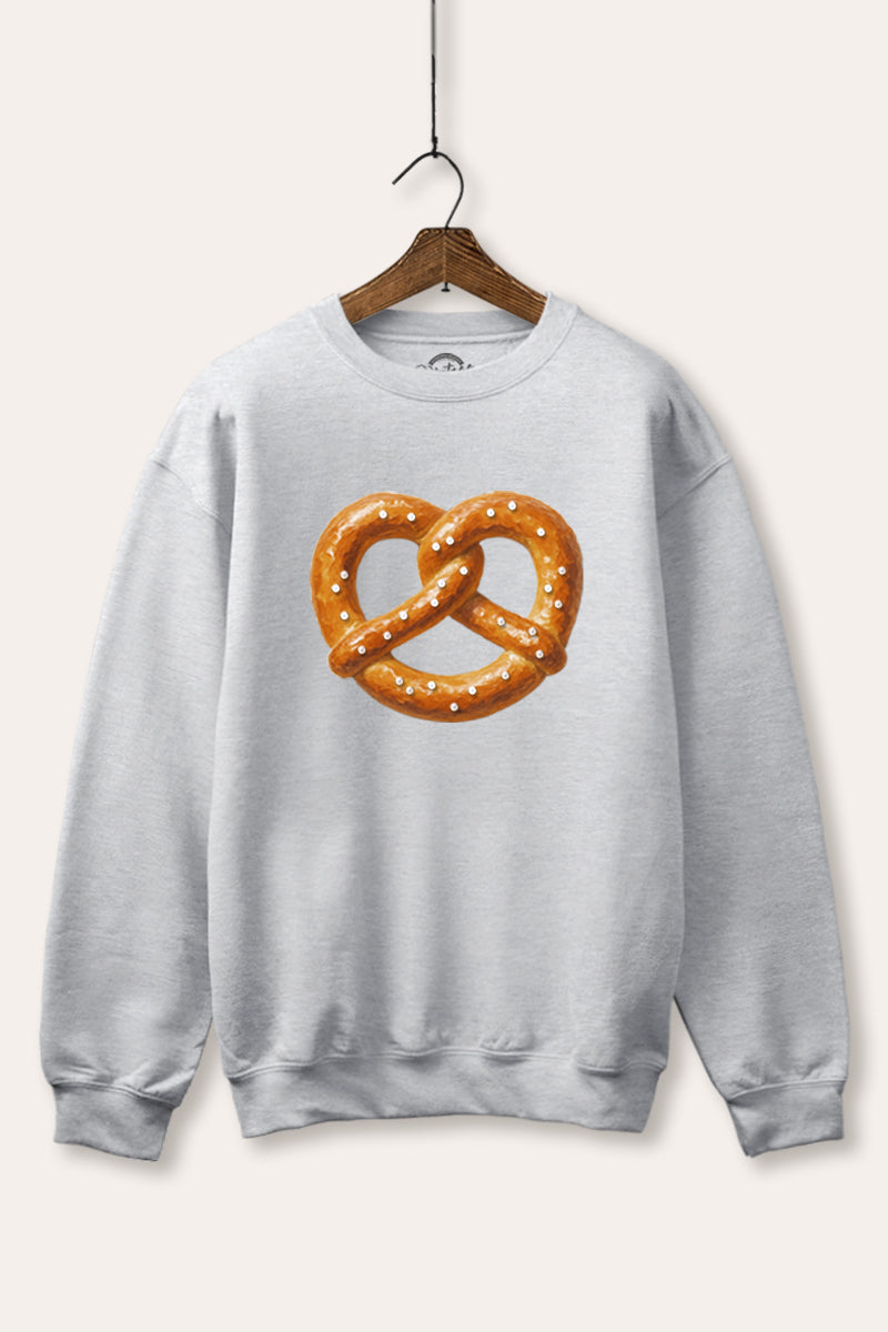 pretzel graphic fleece sweatshirt
