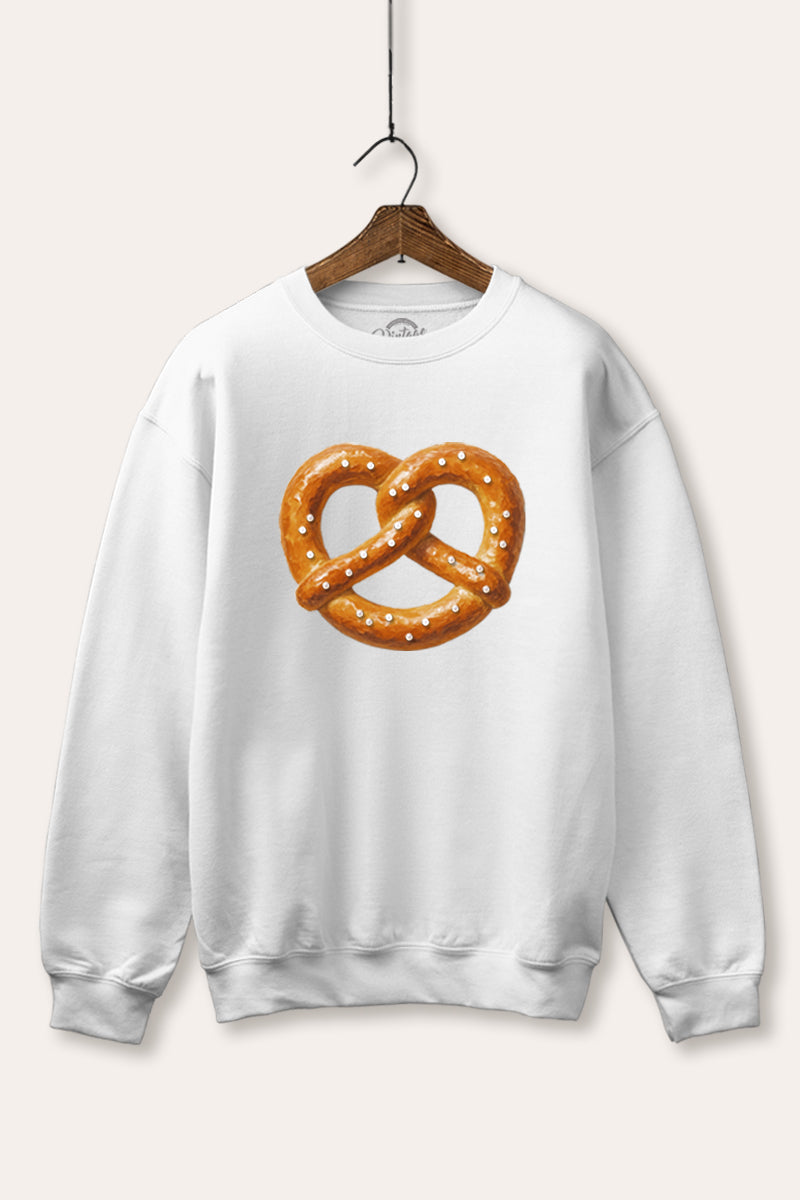 pretzel graphic fleece sweatshirt