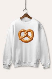 pretzel graphic fleece sweatshirt