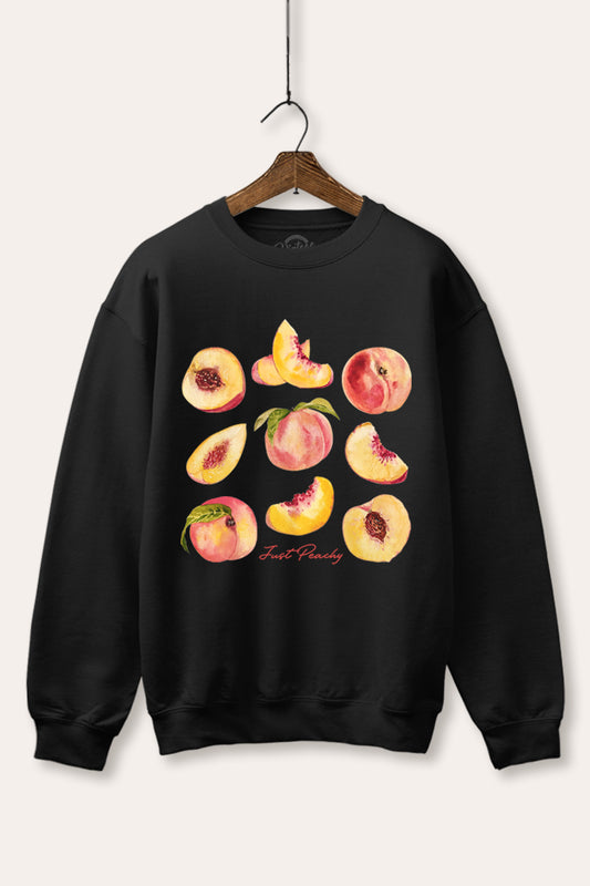just peachy graphic fleece sweatshirt