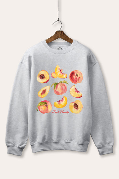 Just Peachy Fruit Graphic Fleece Sweatshirt