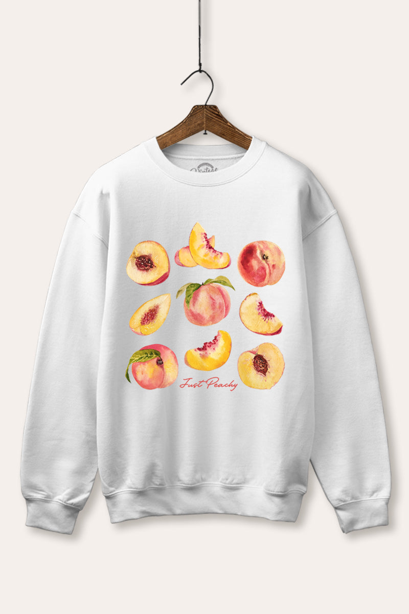 just peachy graphic fleece sweatshirt