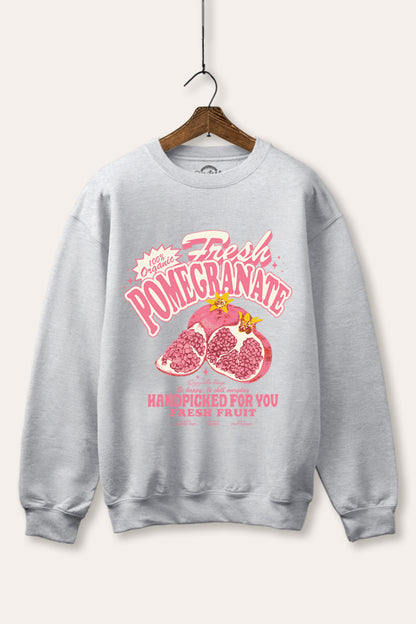 Fresh Pomegranate Fruit Graphic Fleece Sweatshirt