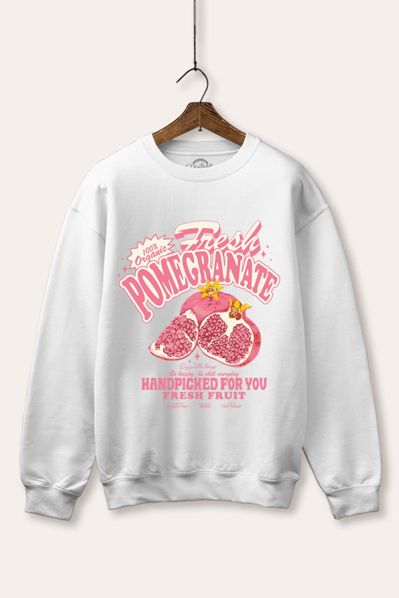 fresh pomegranate graphic fleece sweatshirt