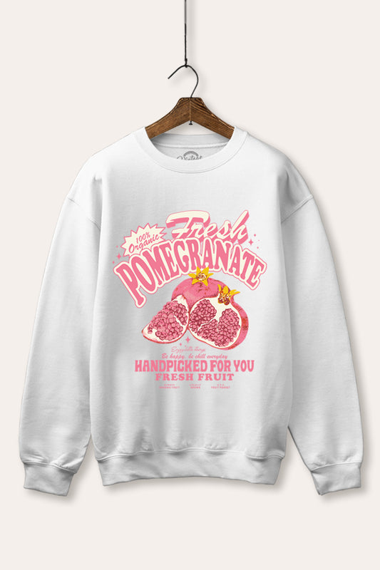 fresh pomegranate graphic fleece sweatshirt
