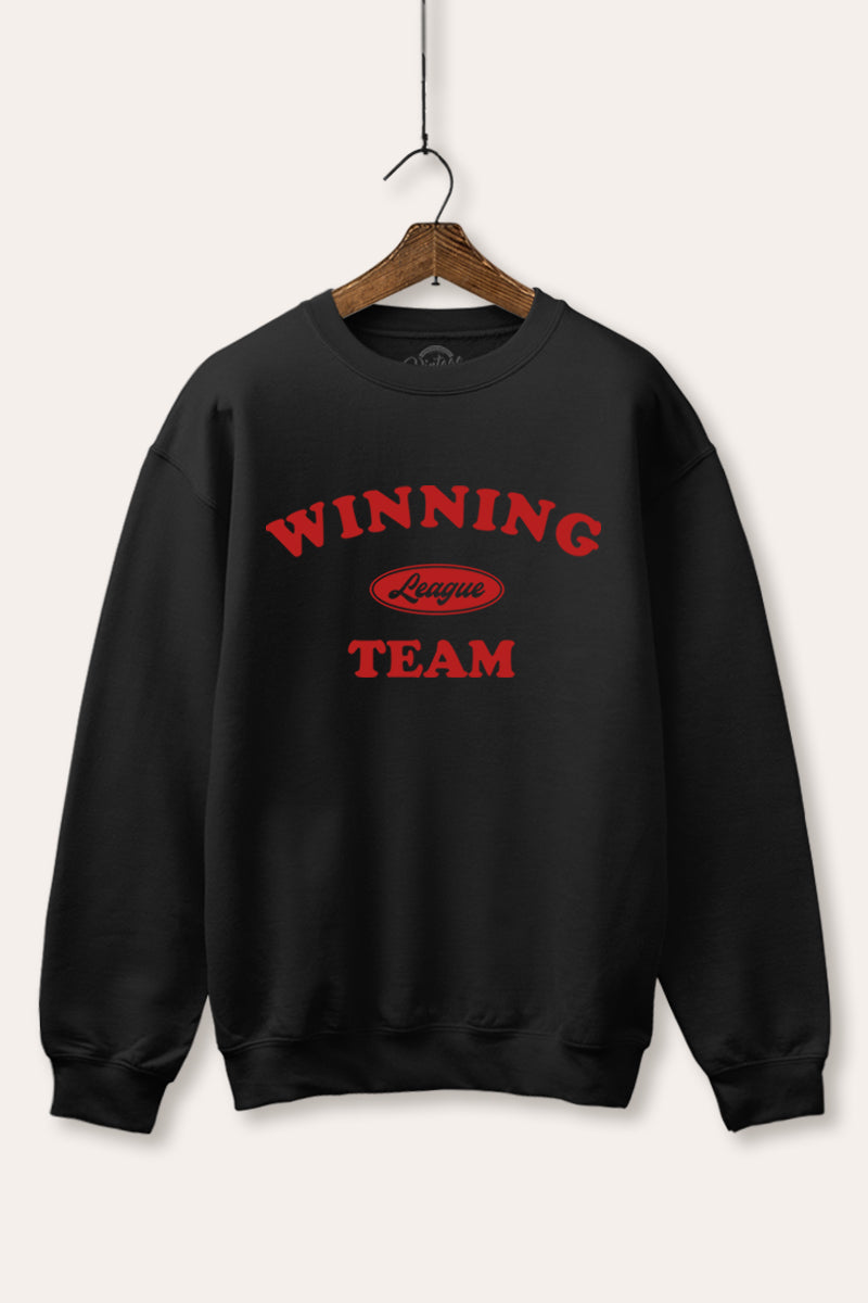 "winning team" graphic fleece sweatshirt
