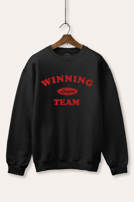 "winning team" graphic fleece sweatshirt