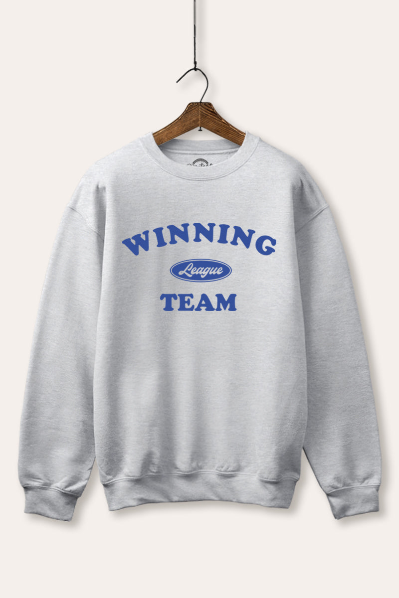 "winning team" graphic fleece sweatshirt