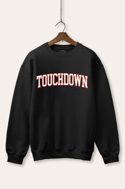 "touchdown" graphic fleece sweatshirt