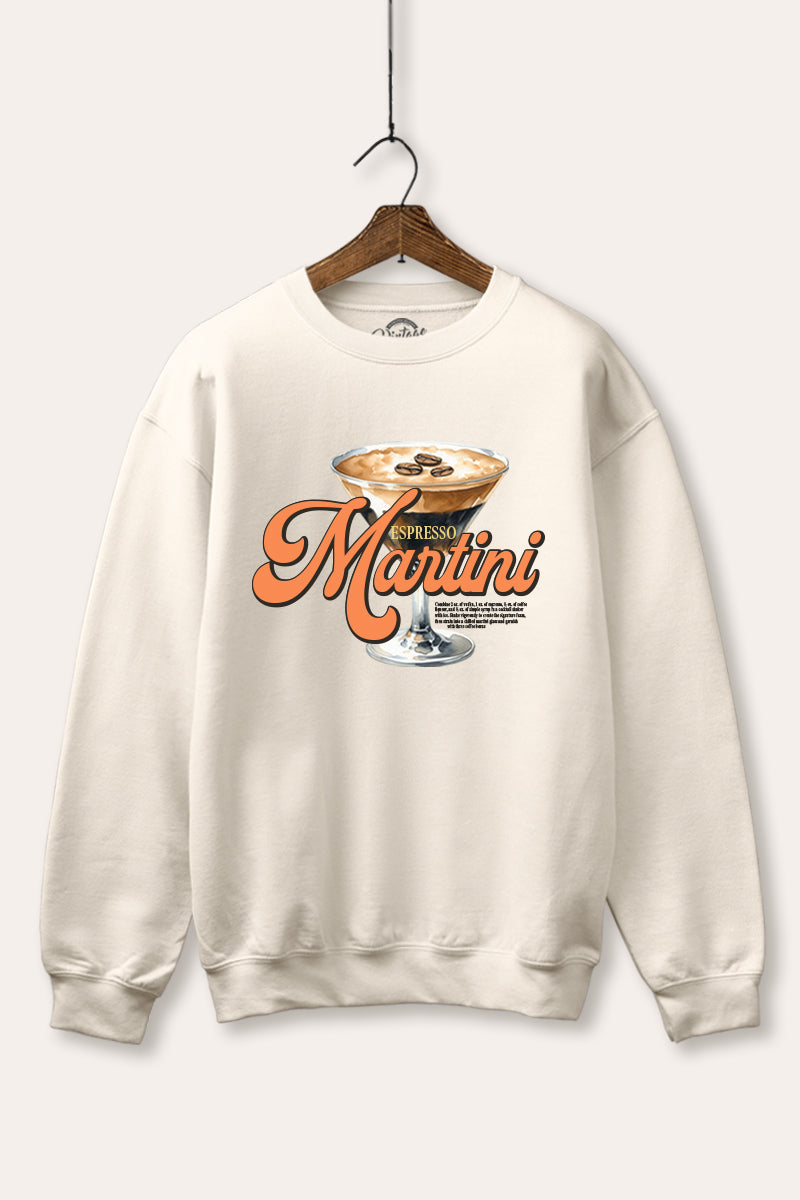 espresso martini graphic fleece sweatshirt