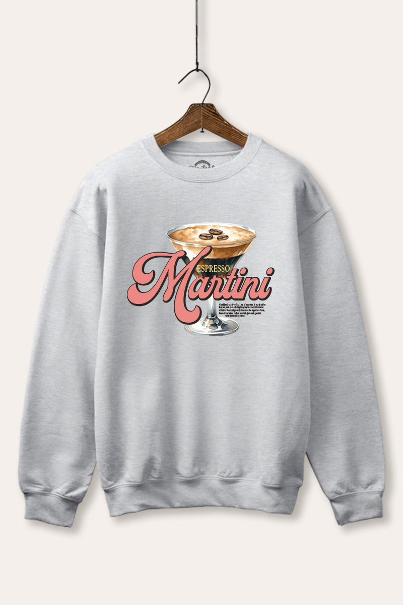 espresso martini graphic fleece sweatshirt