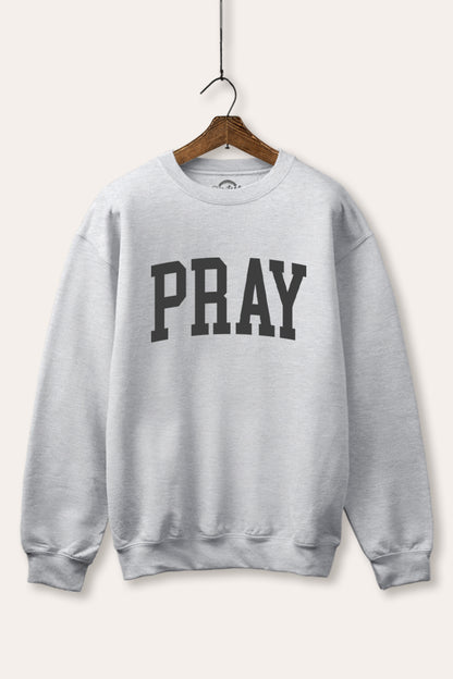 Pray Lettering Graphic Fleece Sweatshirt