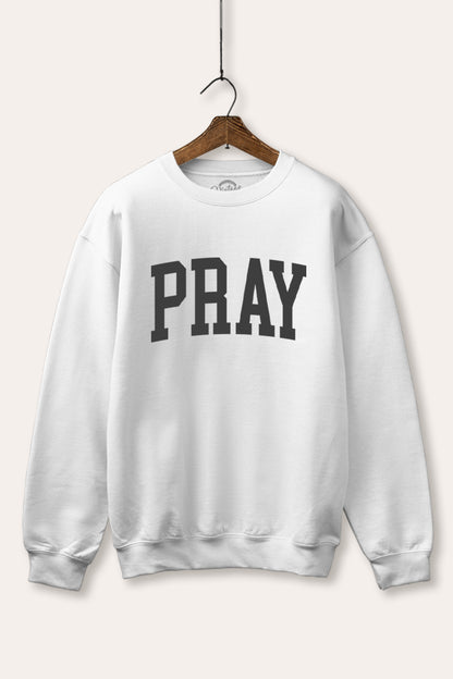 Pray Lettering Graphic Fleece Sweatshirt