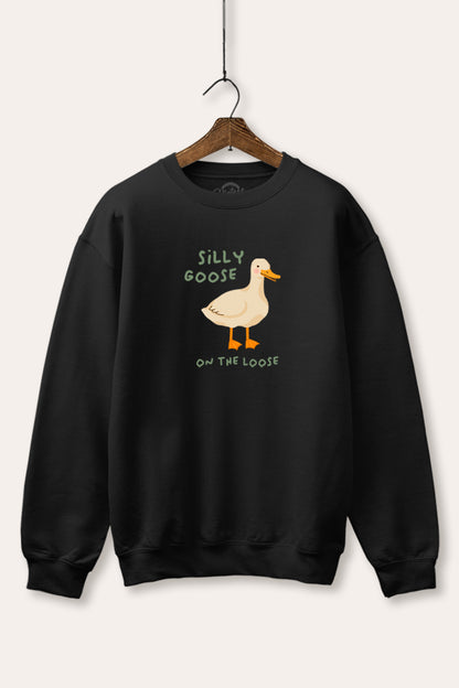 Silly Goose Pastel Graphic Fleece Sweatshirt