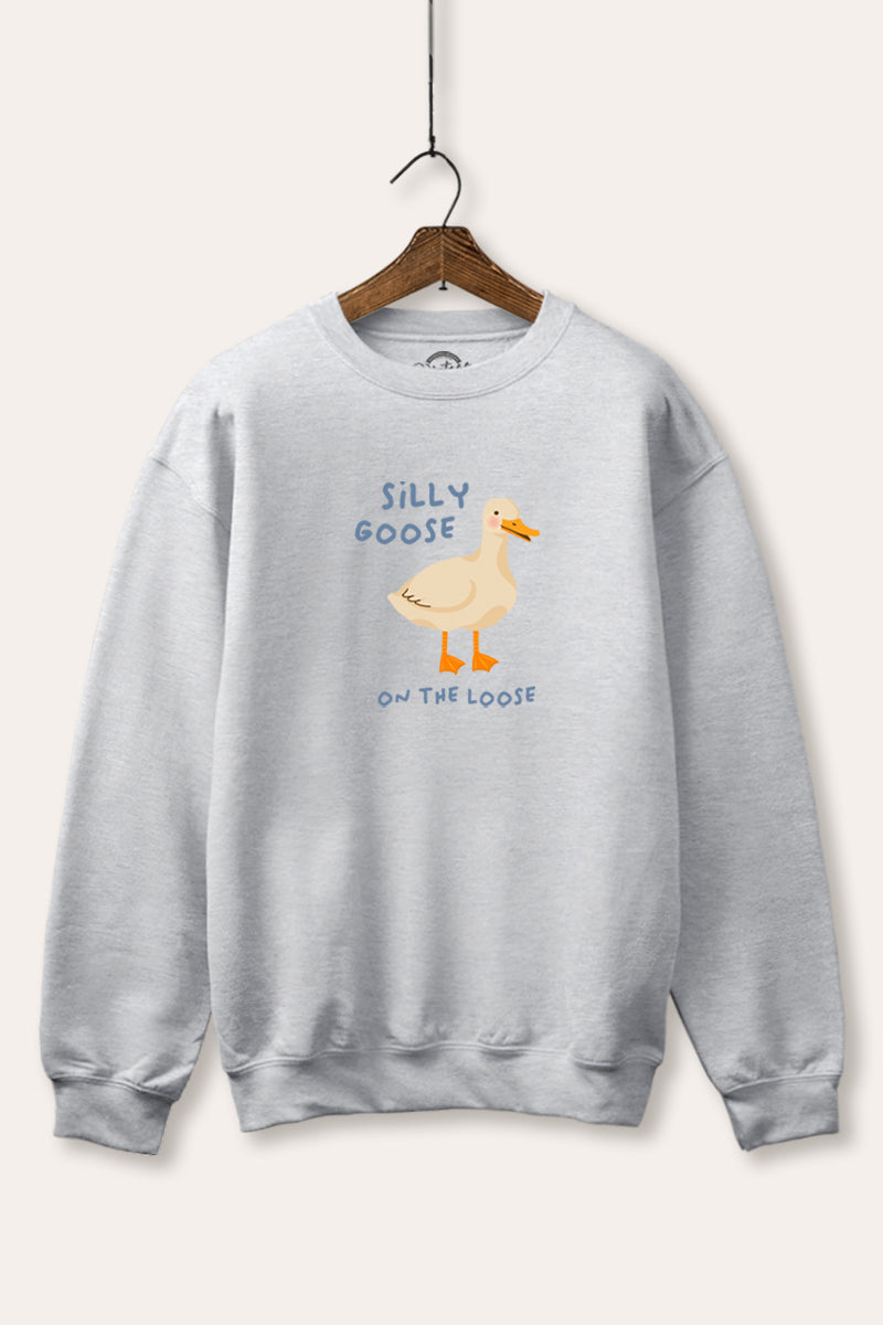 Silly Goose Pastel Graphic Fleece Sweatshirt