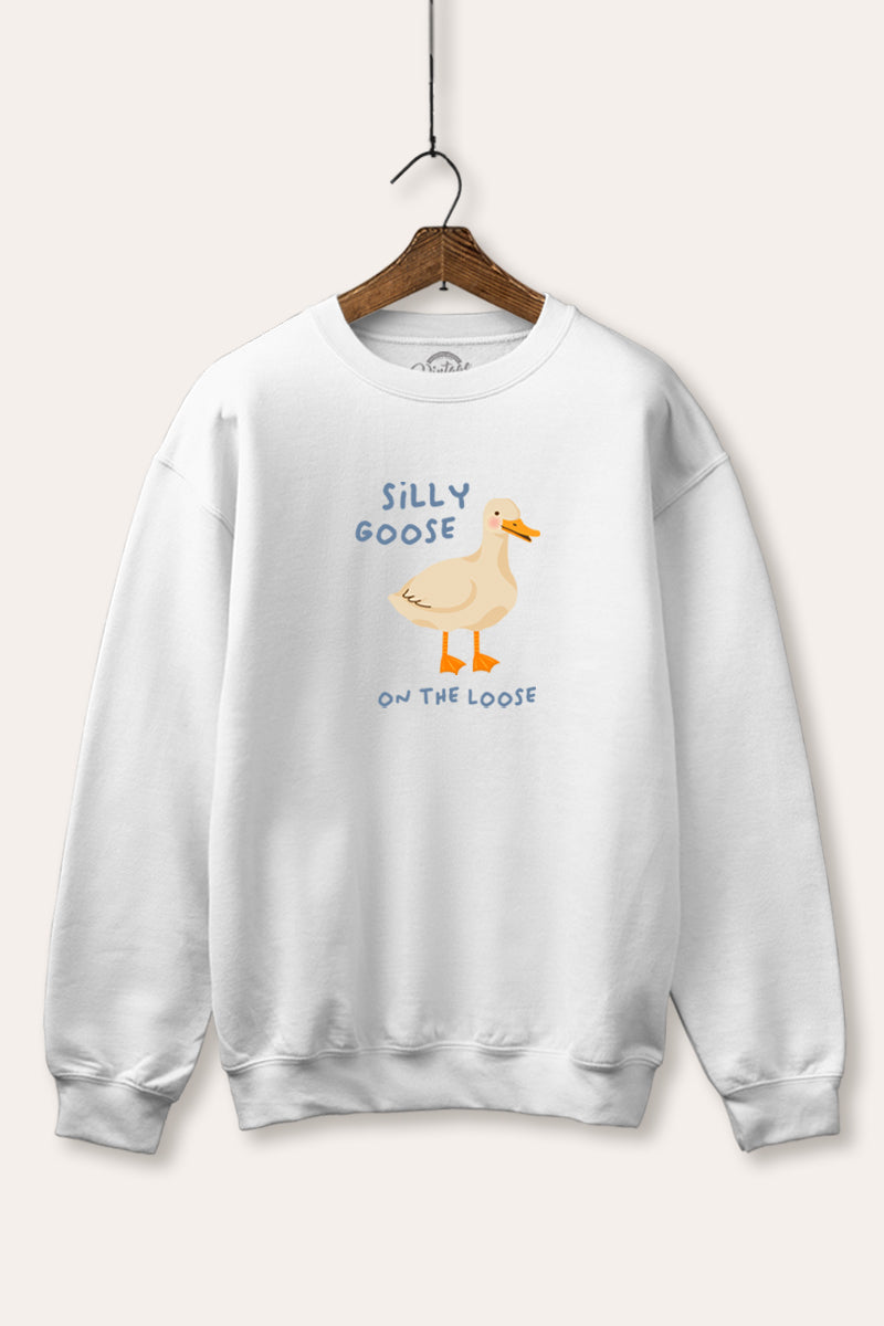 Silly Goose Pastel Graphic Fleece Sweatshirt