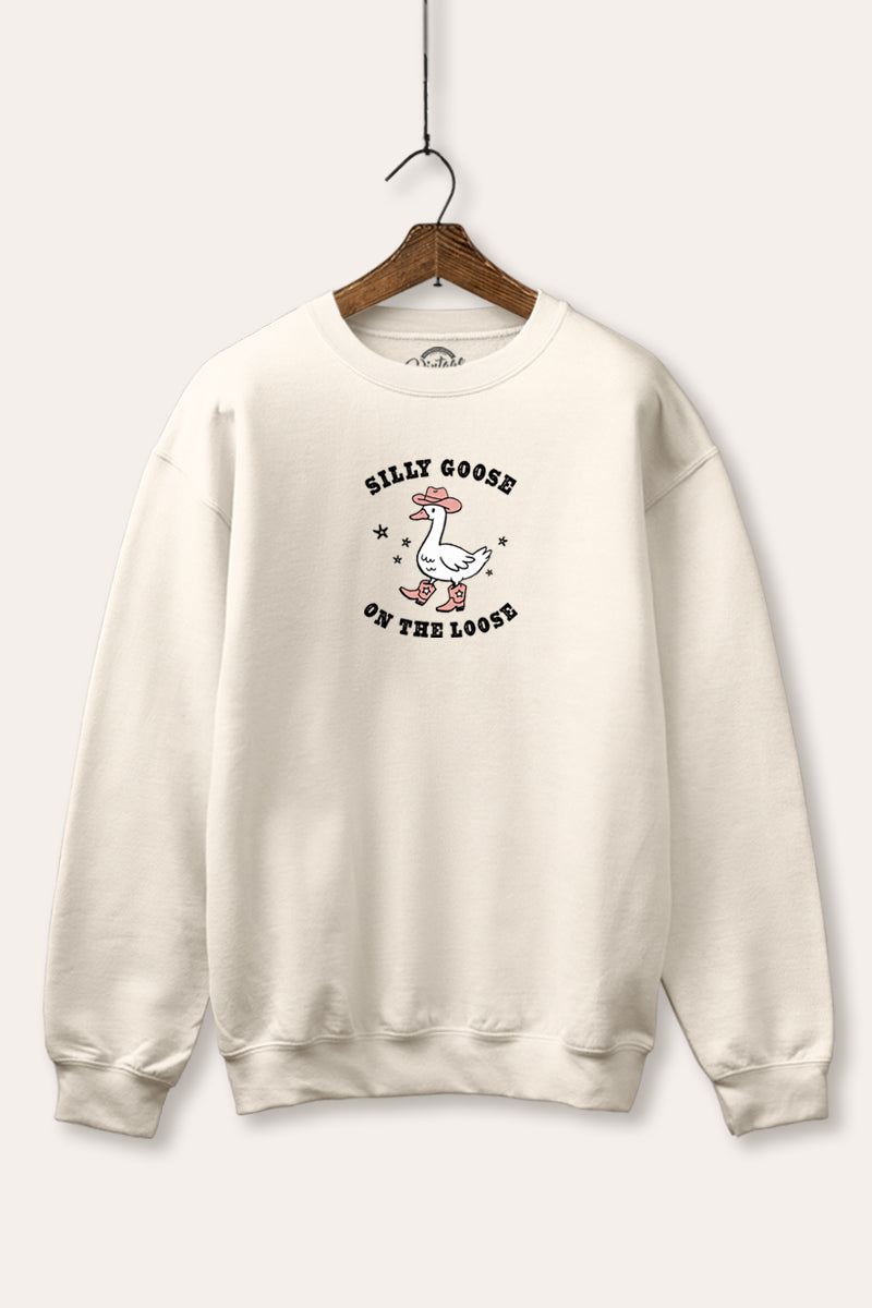Silly Goose Western Graphic Fleece Sweatshirt