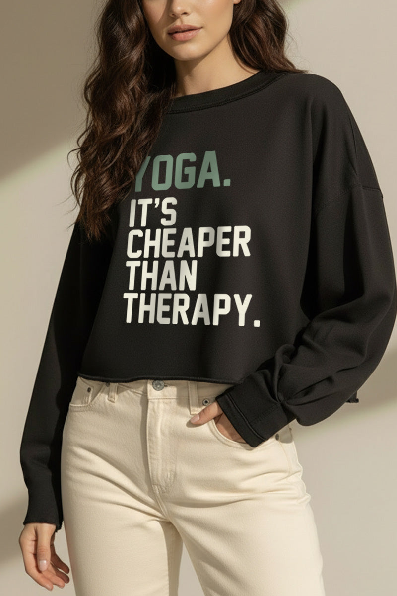 Yoga Therapy Graphic Cropped Sweatshirt