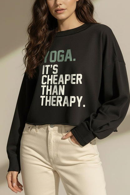 Yoga Therapy Graphic Cropped Sweatshirt
