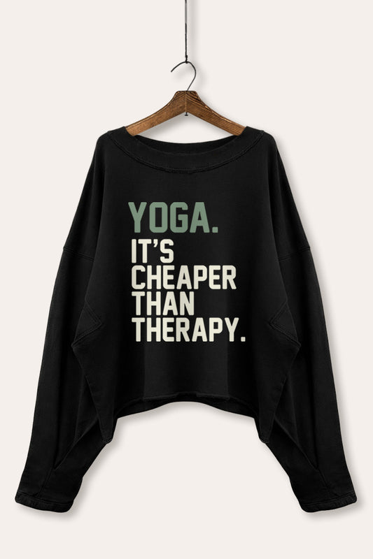 Yoga Therapy Graphic Cropped Sweatshirt