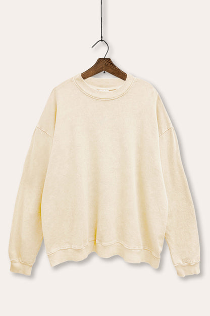 Blank Mineral Wash French Terry Plain Cozy Sweatshirt - No Graphics
