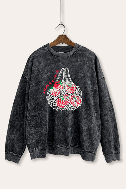 Gather Good Things Tomato Graphic Mineral Wash Sweatshirt