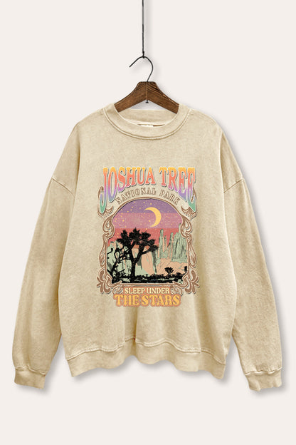 Joshua Tree Desert Stars Graphic Mineral Wash Sweatshirt