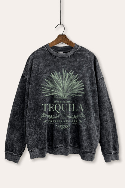 Tequila Agave Graphic Mineral Wash Sweatshirt