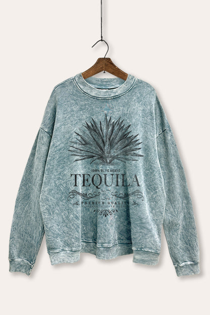 Tequila Agave Graphic Mineral Wash Sweatshirt