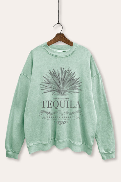 Tequila Agave Graphic Mineral Wash Sweatshirt