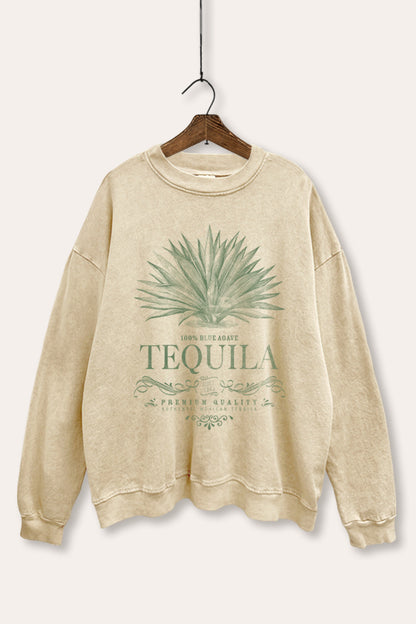 Tequila Agave Graphic Mineral Wash Sweatshirt