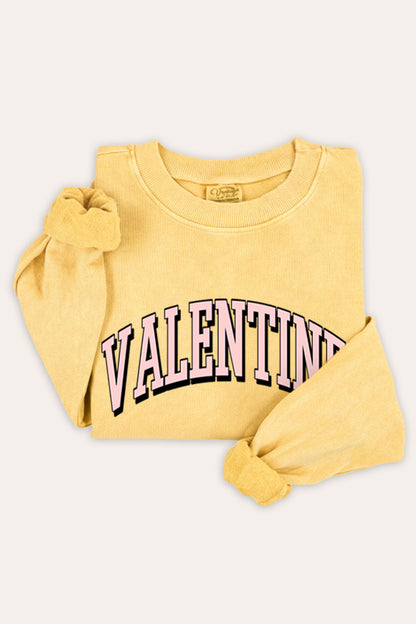 Valentine Collegiate Typography Mineral Wash Sweatshirt