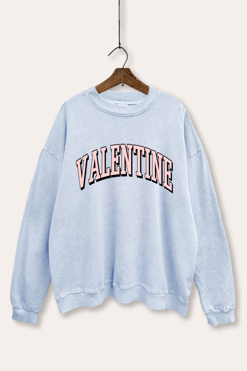 Valentine Collegiate Typography Mineral Wash Sweatshirt