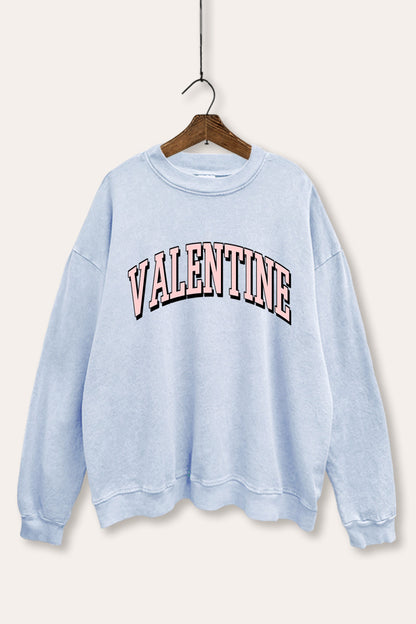 Valentine Collegiate Typography Mineral Wash Sweatshirt