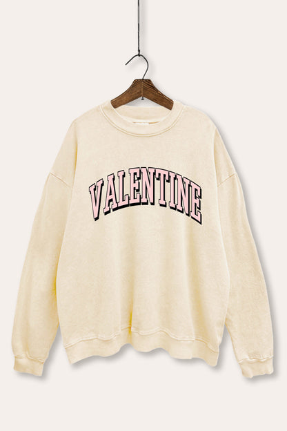 Valentine Collegiate Typography Mineral Wash Sweatshirt