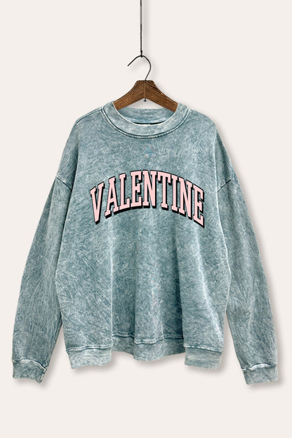 Valentine Collegiate Typography Mineral Wash Sweatshirt
