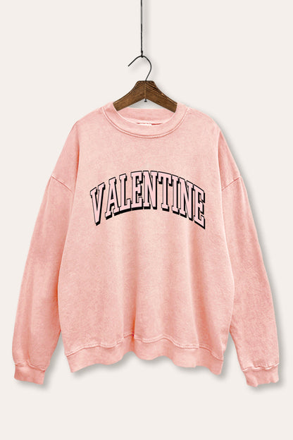 Valentine Collegiate Typography Mineral Wash Sweatshirt