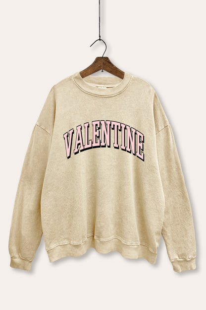 Valentine Collegiate Typography Mineral Wash Sweatshirt