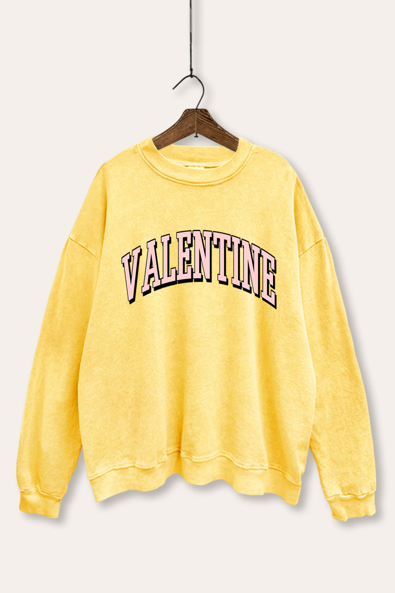 Valentine Collegiate Typography Mineral Wash Sweatshirt
