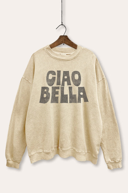 Ciao Bella Italian Graphic Mineral Wash Sweatshirt