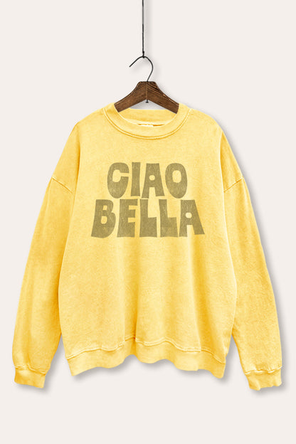 Ciao Bella Italian Graphic Mineral Wash Sweatshirt