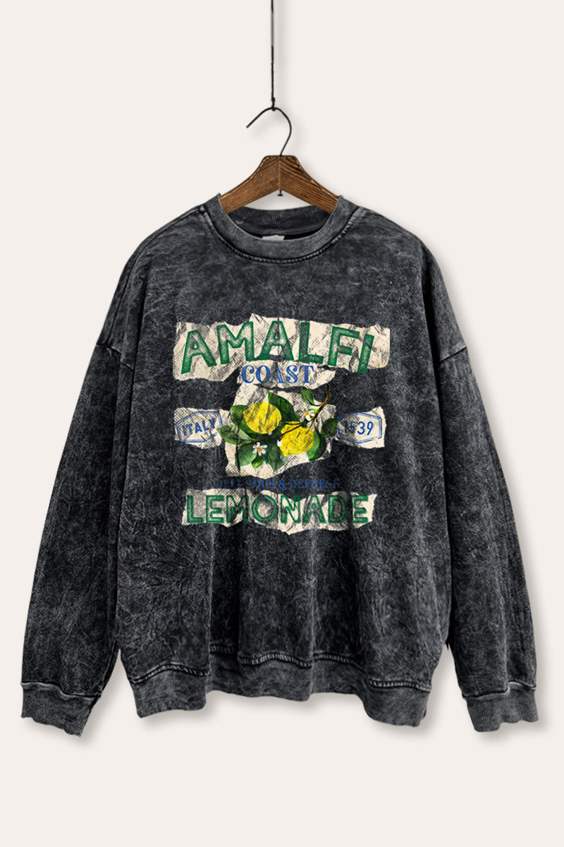 "amalfi coast lemonade" mineral wash graphic sweatshirt