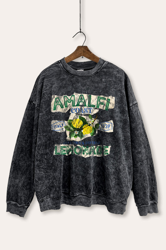 "amalfi coast lemonade" mineral wash graphic sweatshirt