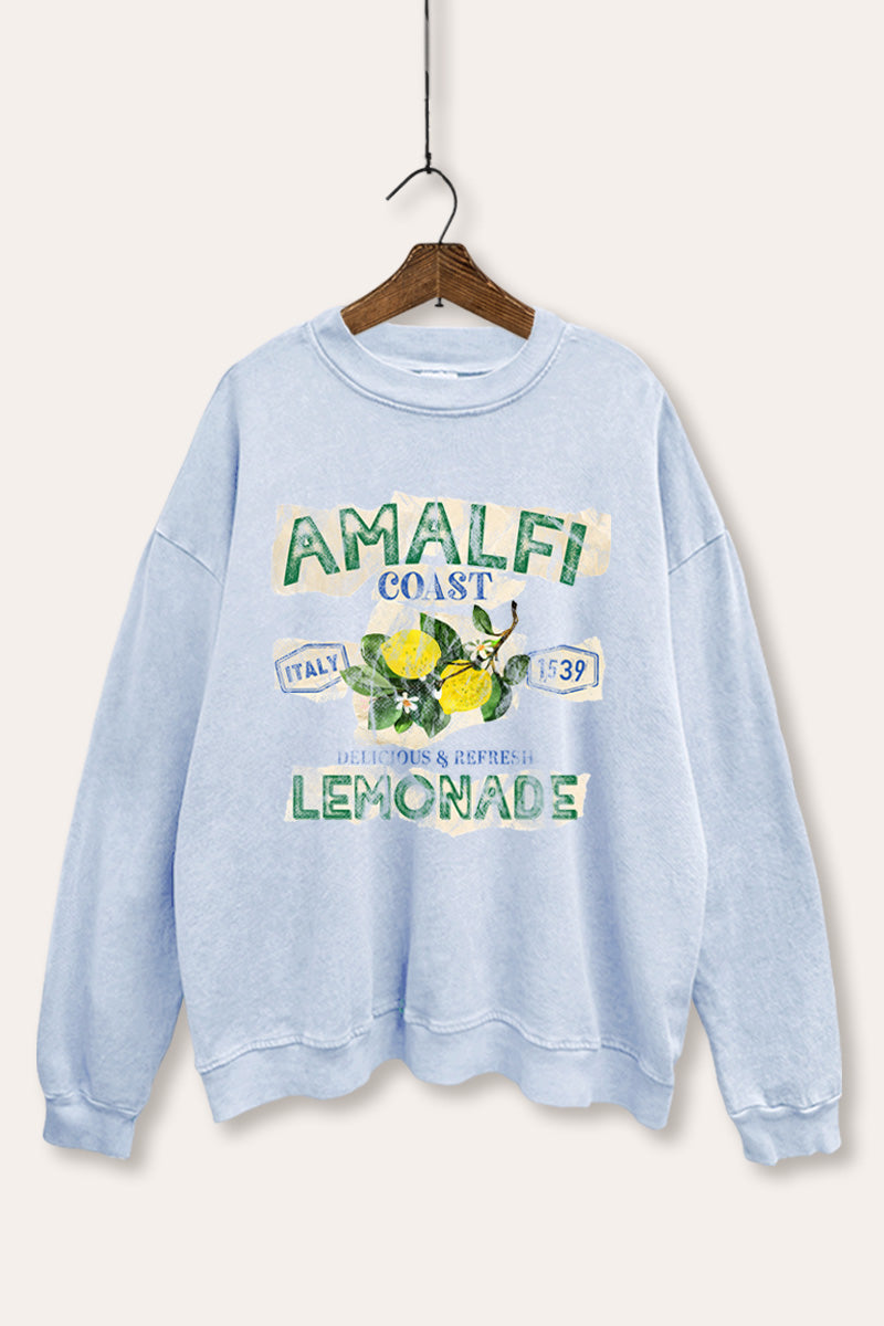 "amalfi coast lemonade" mineral wash graphic sweatshirt